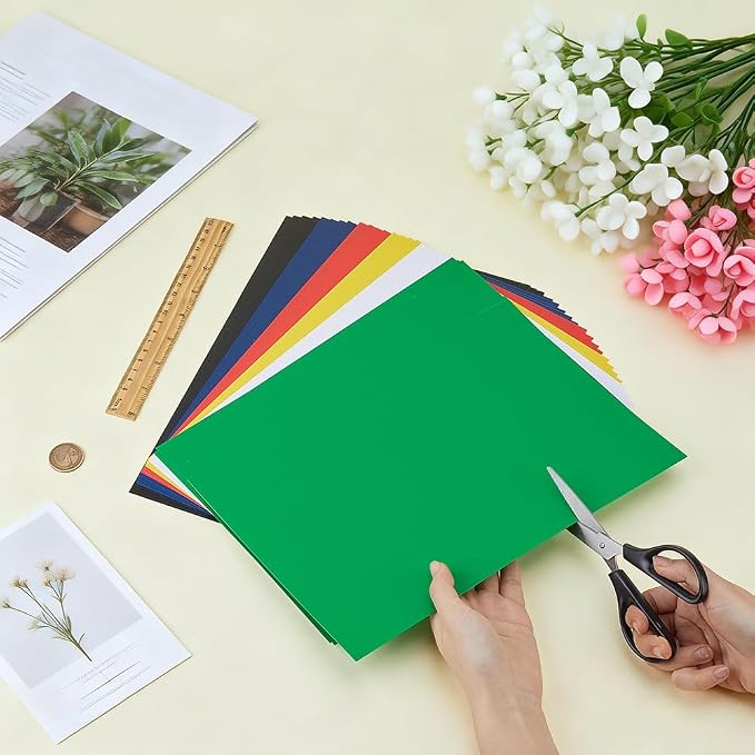 BENECREAT 24Pcs 6 Colors PVC Flexible Plastic Sheets, 11.8x8.3 Inch A4