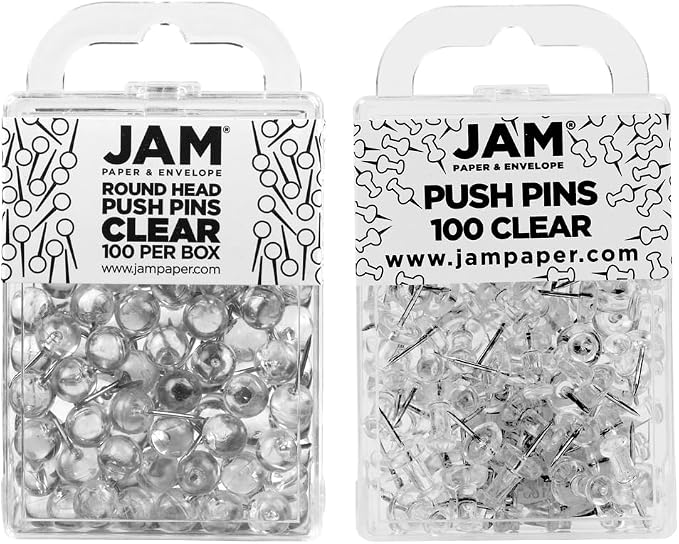 JAM PAPER Colorful Push Pins