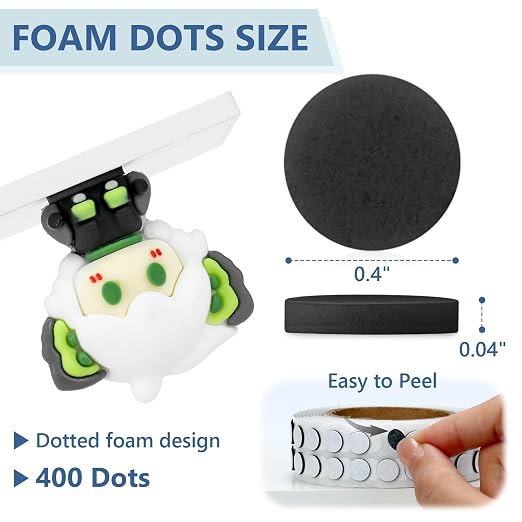 400 PCS 1mm Double Sided Foam Dots 0.4" Foam Round Dots 3D Foam Tape Craft