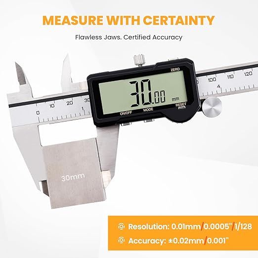 HARDELL Digital Caliper 6 Inch Rechargeable Calipers One-Key Reset | Caliper