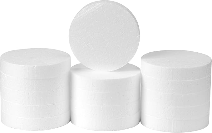 Crafare 15 PCS 5x5x1 Inch Round Foam Circles