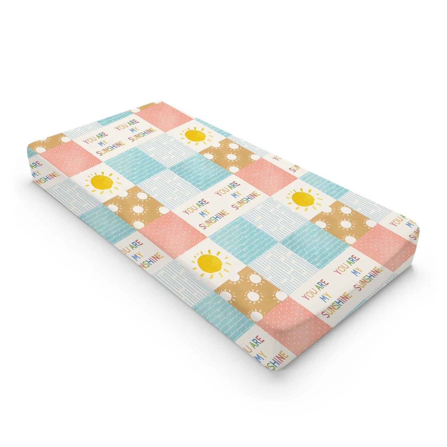 Colorful Boho Sun Changing Pad Covers Cute Sunshine Stripes Diaper Change Pad Sheets for Girls Boys Letters Quote Soft Breathable Stretchy Snug Fitted Changing Mat Cover 32''x16''
