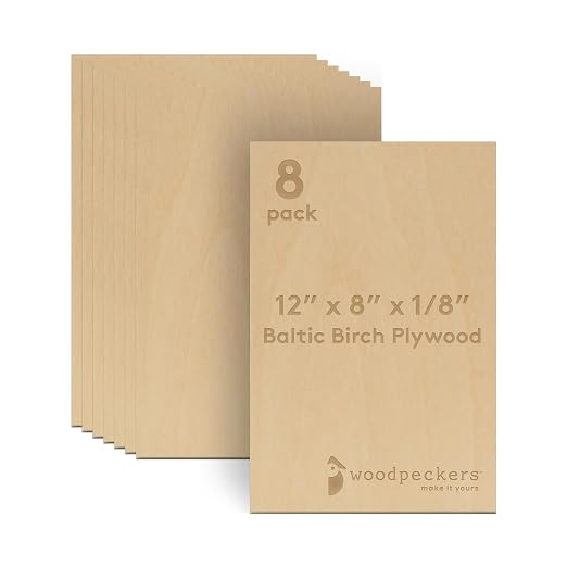 Baltic Birch Plywood, 3 mm 1/8 Craft Wood, B/BB Grade Baltic Birch Sheets
