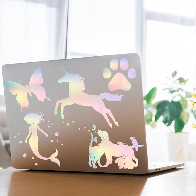 Clabby 36 Sheets Holographic Sticker Paper A4 Vinyl Holographic Laminate Sheets