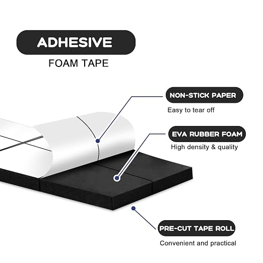 Double Sided Foam Tape for Crafts 0.4 X 0.5 in Pre Cut Double Sided Foam