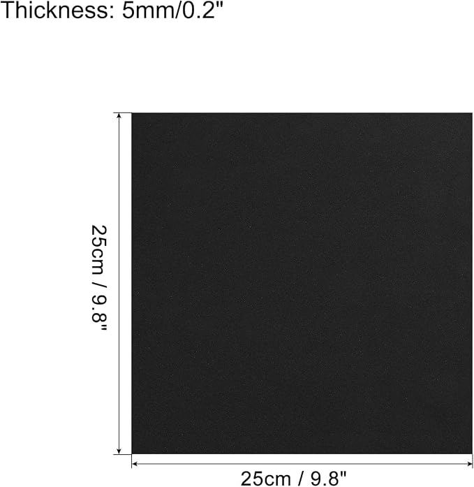 MECCANIXITY EVA Foam Sheets Black 9.8 Inch x 9.8 Inch 5mm Thick Crafts Foam