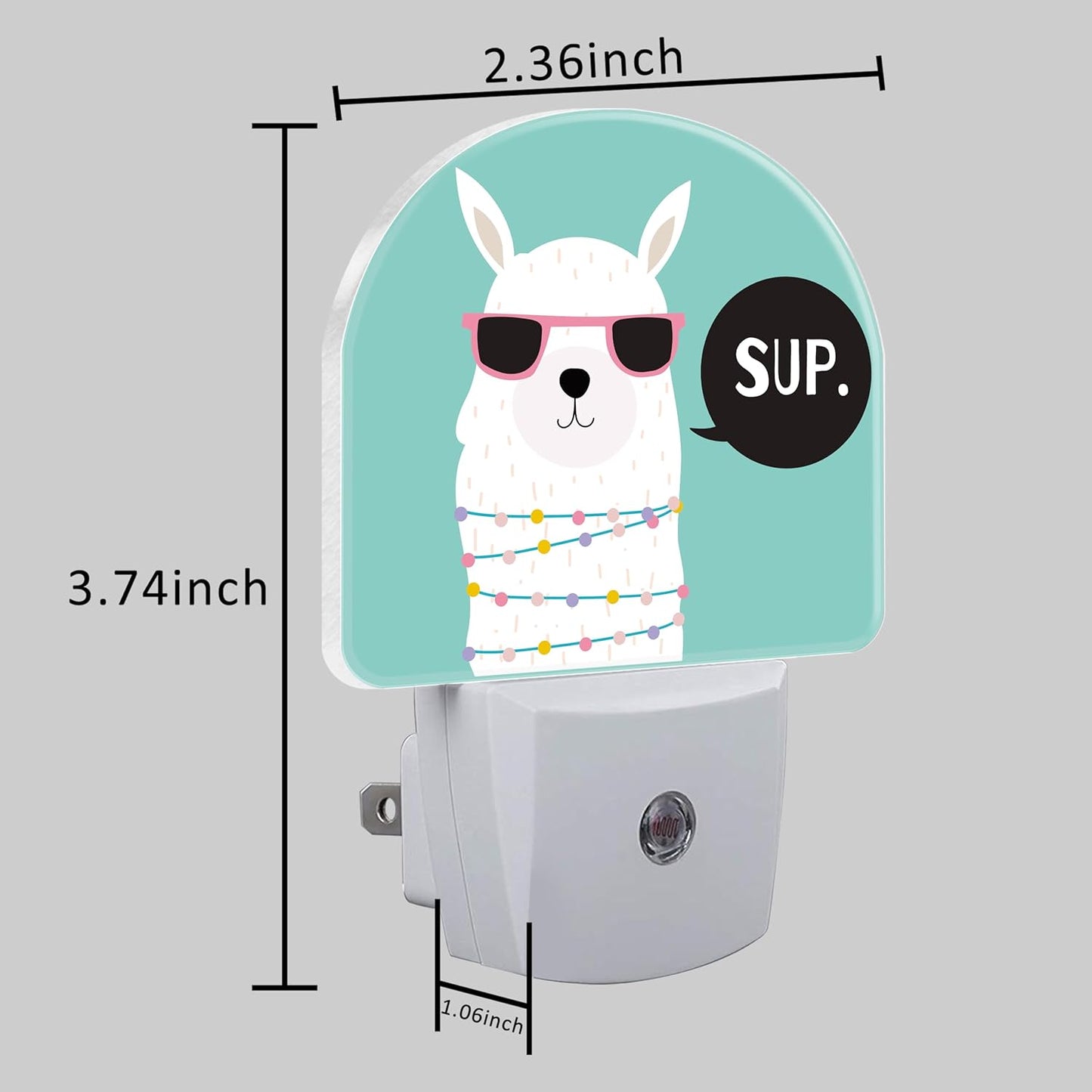 Night Light for Kids Girls Boys, Cute White Llama LED Night Light Plug into Wall with Dusk to Dawn Sensor for Room Decor, Hallway, Kitchen, Bathroom, Nursery, Stairs