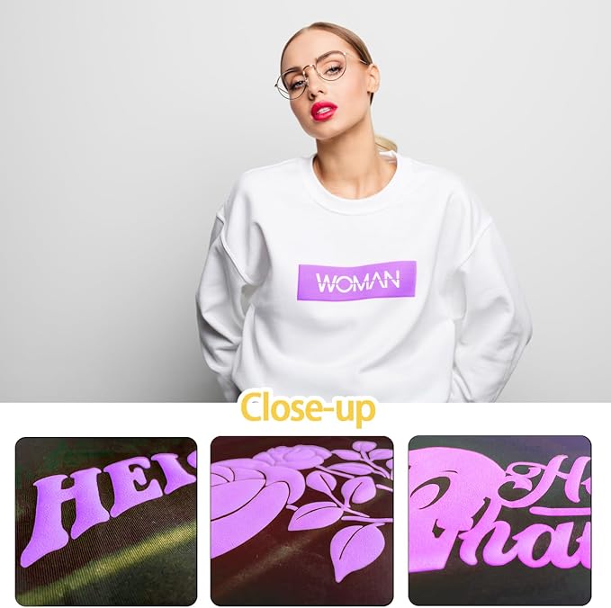 3D Puff Vinyl Heat Transfer 3 Sheets 12"x10"-Light Purple | Heat Transfer Puff