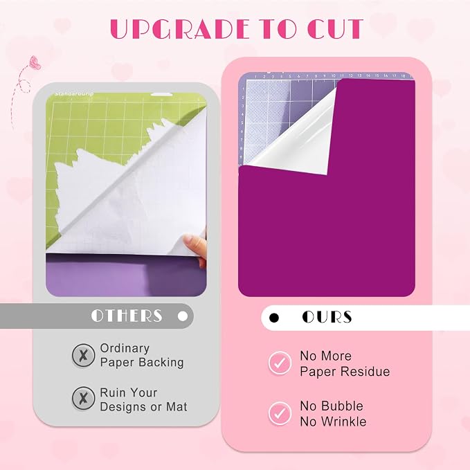 Tintnut Pink Purple Permanent Vinyl 8 Sheets 12''x10'' Adhesive Vinyl | Solid