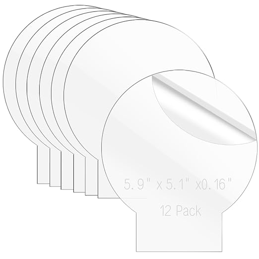 12 Pcs Round Clear Cast Acrylic Sheets LED Light Base | Clear Plexiglass