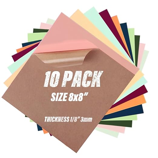 Acrylic Sheets 10 Pcs 8x8 200x200mm Pastel Plexiglass Sheets 1/8 inch Thick