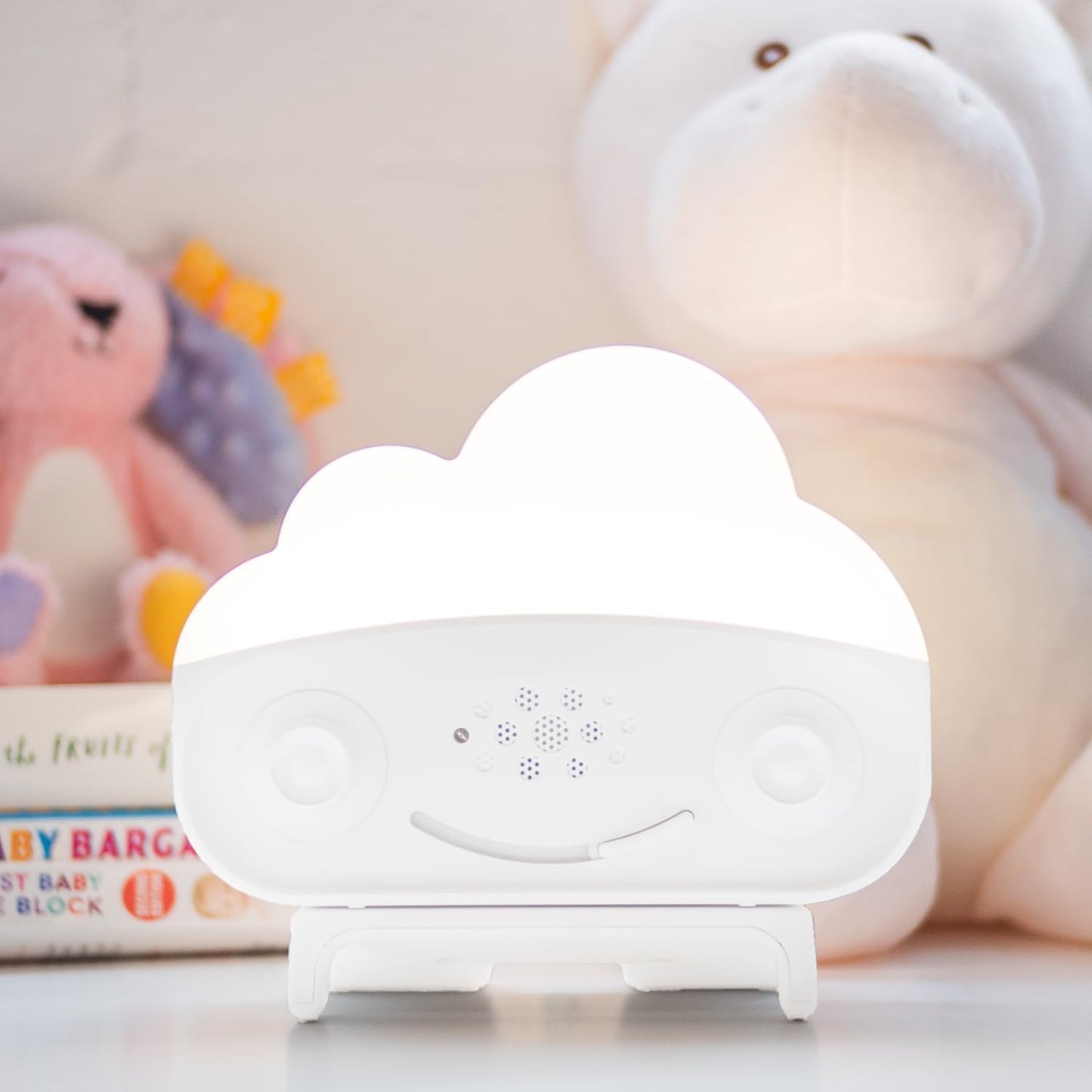 Happiest Baby SNOObie Smart White Noise Machine - Portable Baby Sound Machine with Night Light - 12 Soothing Sounds for Sleep Training, White