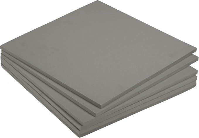 MECCANIXITY EVA Foam Sheets Light Grey 9.8 Inch x 9.8 Inch 7mm Thick Crafts
