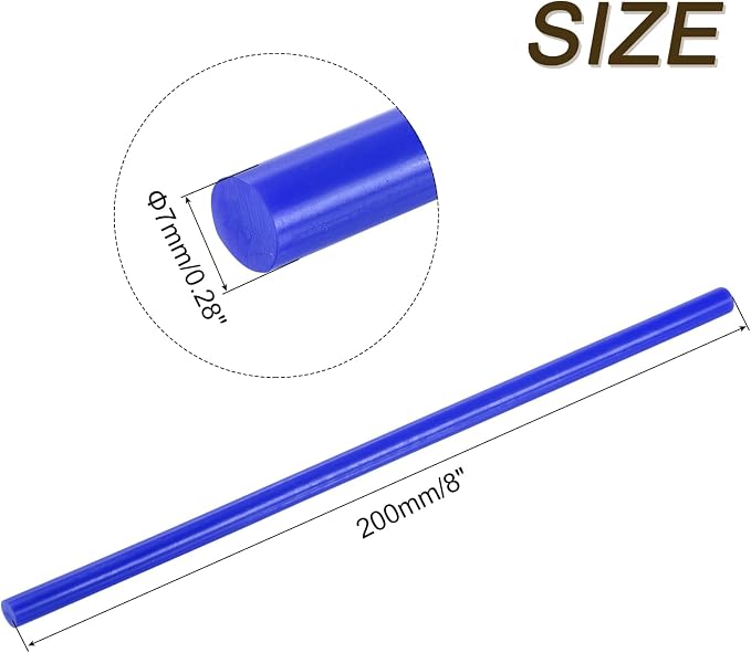 uxcell 30pcs 7mm x 200mm Full Size Hot Glue Gun Sticks 8-inch x 0.27-inch High