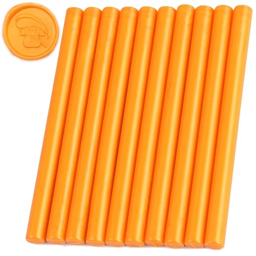 Bright Orange Sealing Wax Sticks, HOSEALING 10pcs Glue Gun Sealing Wax Sticks