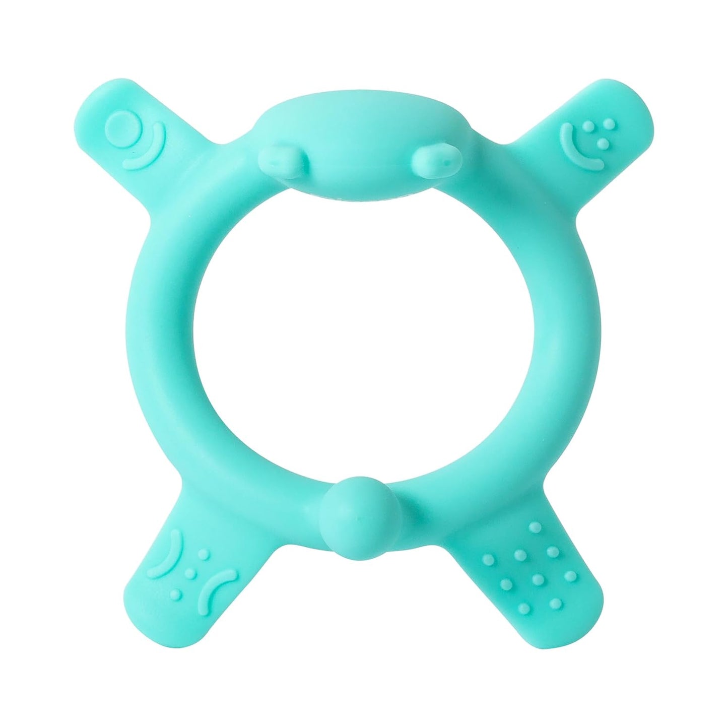 Pigeon Silicone Baby Teether – Multi-Textured Teething Relief Toys, Lightweight & Easy to Grasp, 3+ Months (Green Bear, 1 Count)