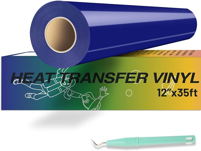 HTVRONT Heat Transfer Vinyl Blue HTV Vinyl Rolls