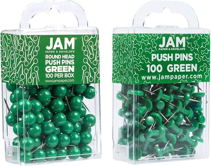 JAM PAPER Colorful Push Pins