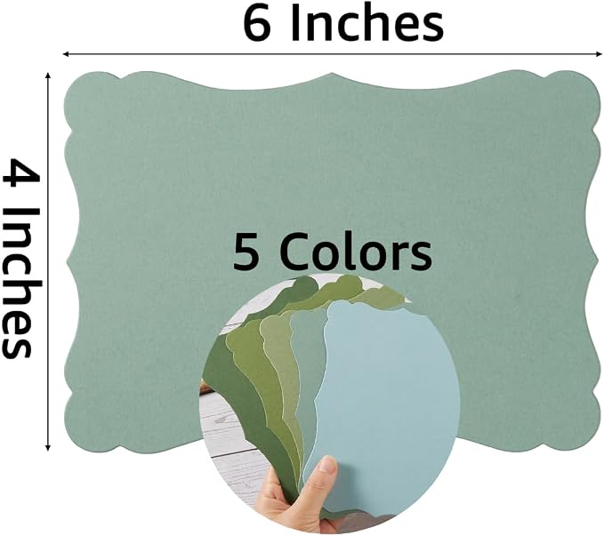 50 Pack Blank Kraft Greeting Cards, 5 Colors, 4x6IN | Thick Cardstock Paper