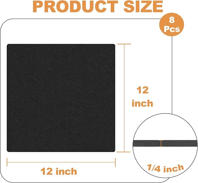 Storystore 8 Pcs 1/4" Thick Foam Padding Sheets