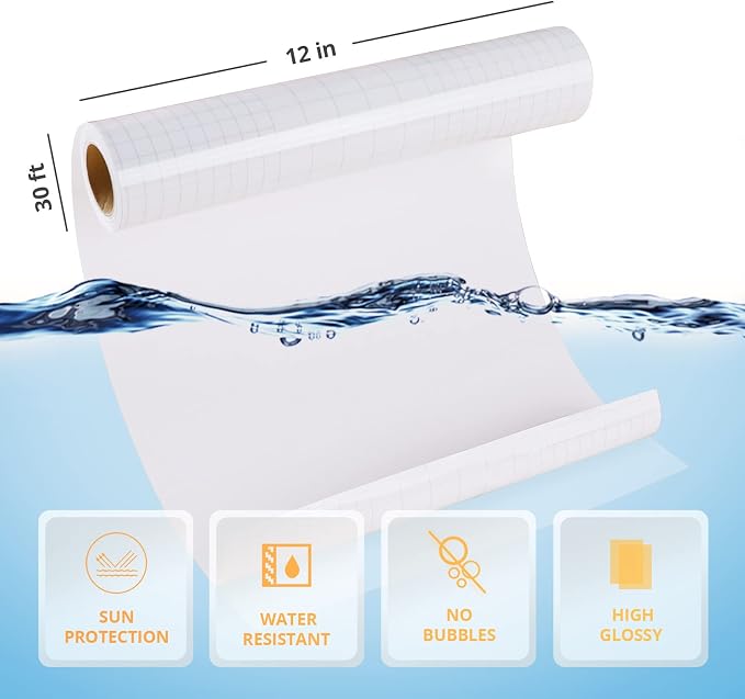 HTVRONT Clear Self-Adhesive Laminating Vinyl Roll 12x15 FT | Back to School