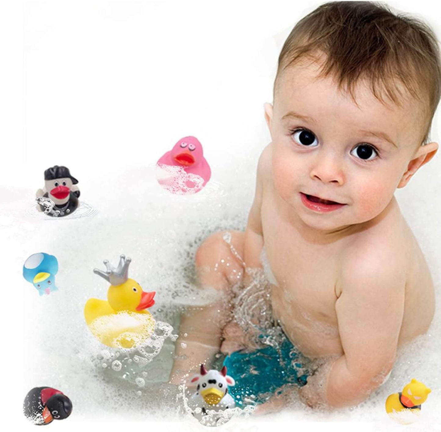 XY-WQ 200 Pack Rubber Duck for Jeeps Ducking - 2.3 Inch Bulk Floater Duck for Kids - Baby Bath Toy Assortment - Party Favors, Birthdays, Bath Time, and More (50 Varieties)