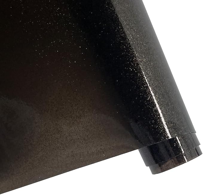 ONEART | Gray Transparent Glitter Vinyl Roll, 0.7 mm Solid Clear PVC Jelly