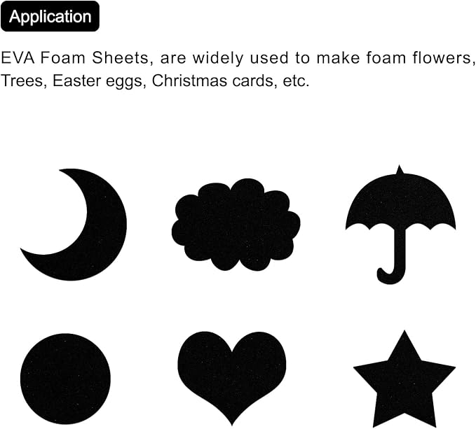 MECCANIXITY EVA Foam Sheets Black 9.8 Inch x 9.8 Inch 5mm Thick Crafts Foam