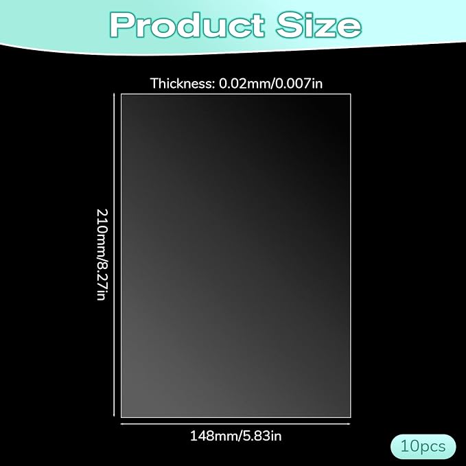 10 Pcs Heat Resistant Acetate Sheets, 5.8 X 8.3 Inch Clear Acetate Sheets