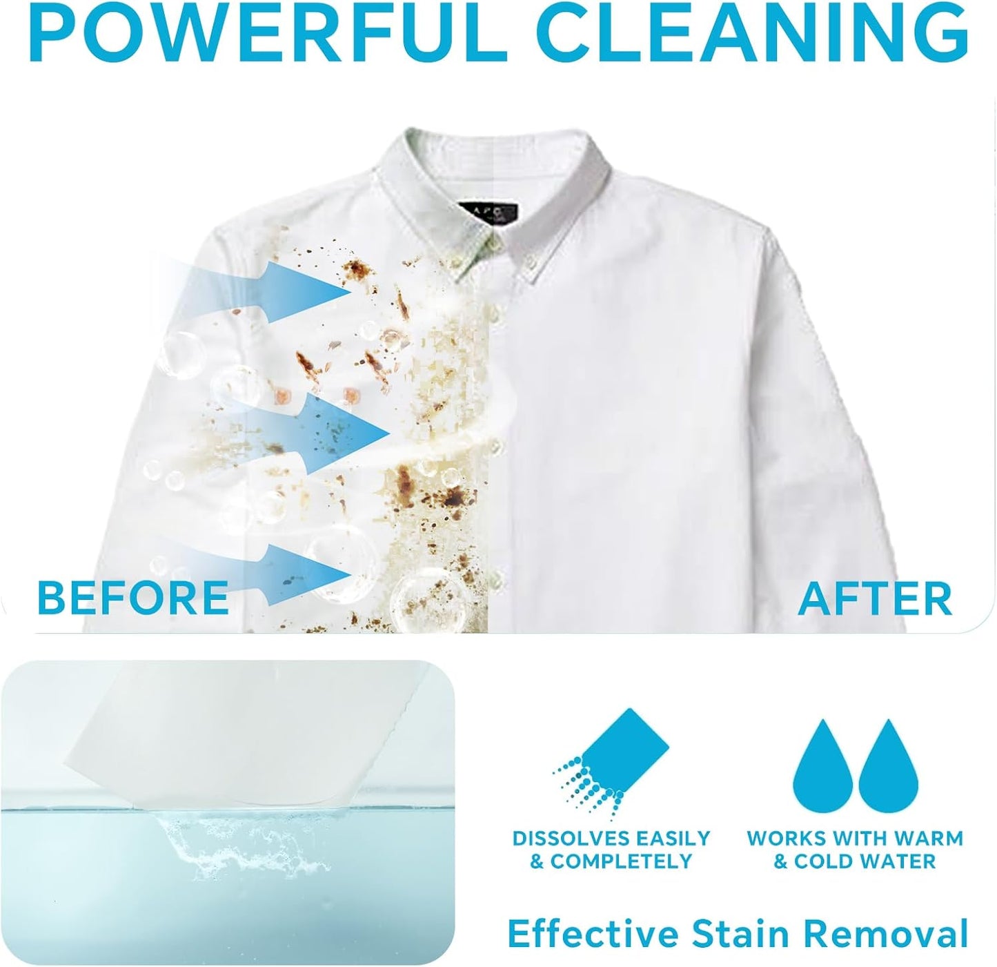 Laundry Detergent Sheets Fragrance Free, Eco-Friendly, Powerful Cleaning, Up to 160 Loads (80 Sheets), Hypoallergenic Laundry Soap Sheet for Travel and Home Washing
