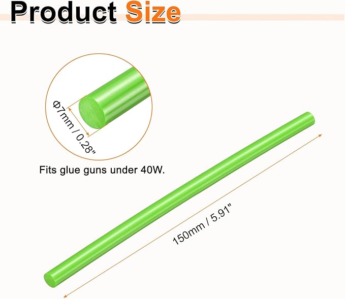 HARFINGTON 10pcs Hot Glue Sticks 0.28" Dia x 5.91" Long EVA Mini Hot Melt