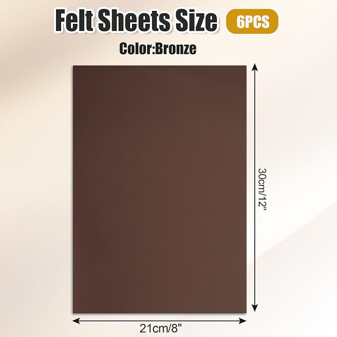 Biaungdo 6 Pcs 8 x 12 Inch Felt Fabric Sheets,