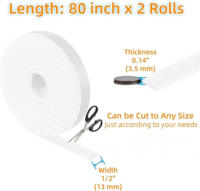 Furnigear Felt Strips with Adhesive Backing Heavy Duty Cuttable Felt Tape Roll
