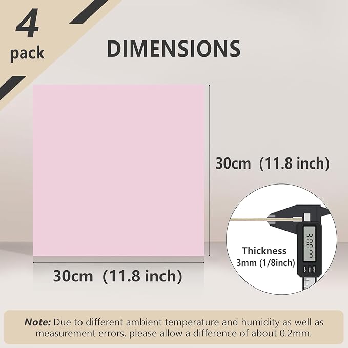 4 Pack Pre-Painted Colored Plywood Sheets, DIY Crafts, Models Making