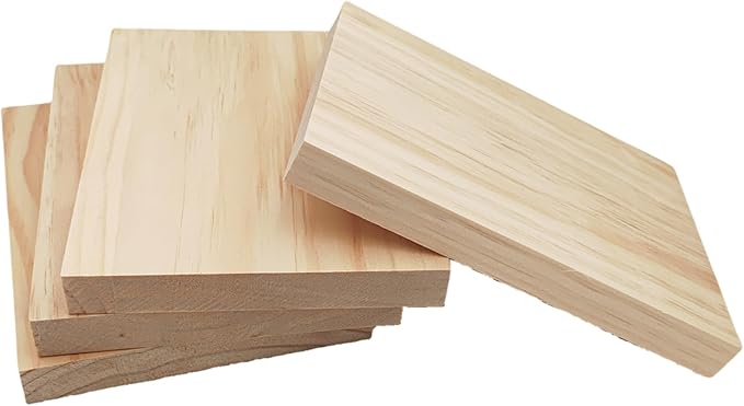 4PCS Rectangle Wood Boards Unfinished Wood Blocks