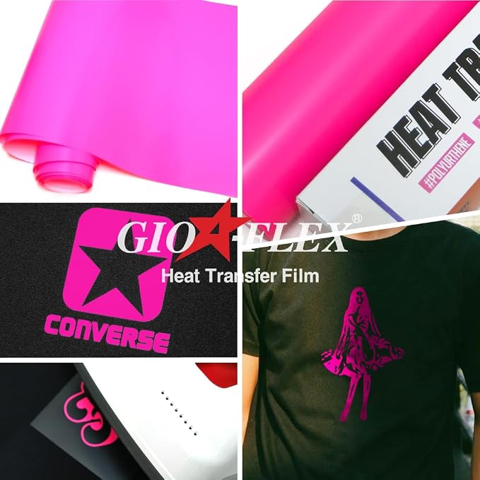 PU Heat Transfer Vinyl 12"×20ft Roll Neon Pink – HTV
