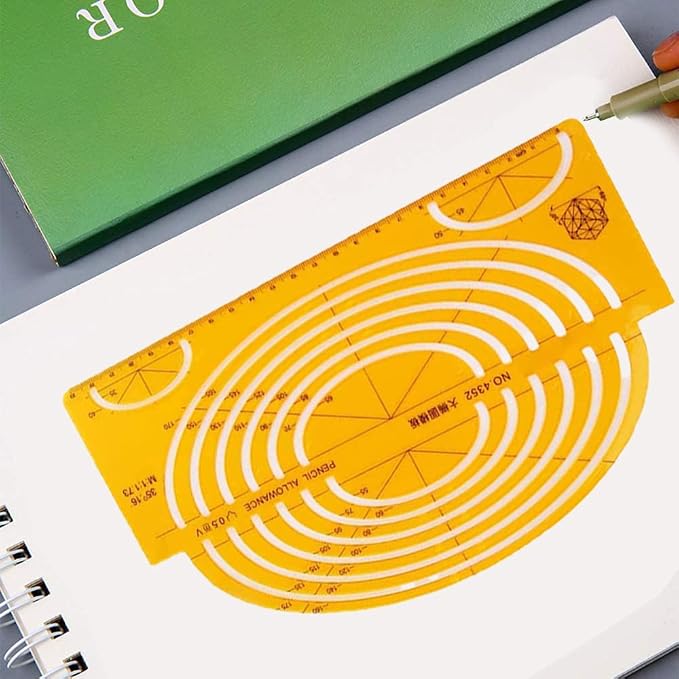 Utoolmart Geometric Drawings Templates Plastic Measuring Template Rulers |