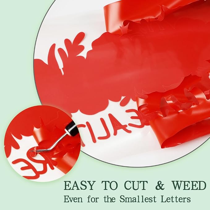 guangyintong Red Heat Transfer Vinyl HTV Rolls, 2 Rolls 12" x 12ft Red Iron on