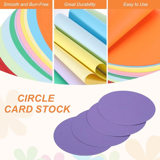 MECCANIXITY 24 Pcs Circle Card Stock, 3 Inch Round Cutouts Paper Thick