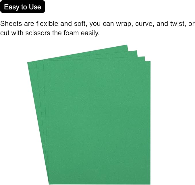 MECCANIXITY EVA Foam Sheets Emerald Green 19.7 Inch x 35.4 Inch 1mm Thick