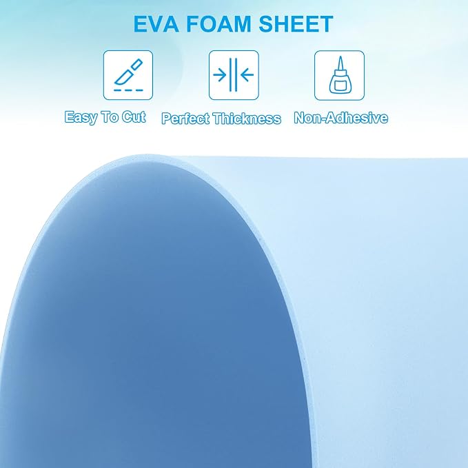 PATIKIL 20 Pack EVA Foam Sheets, Light Blue