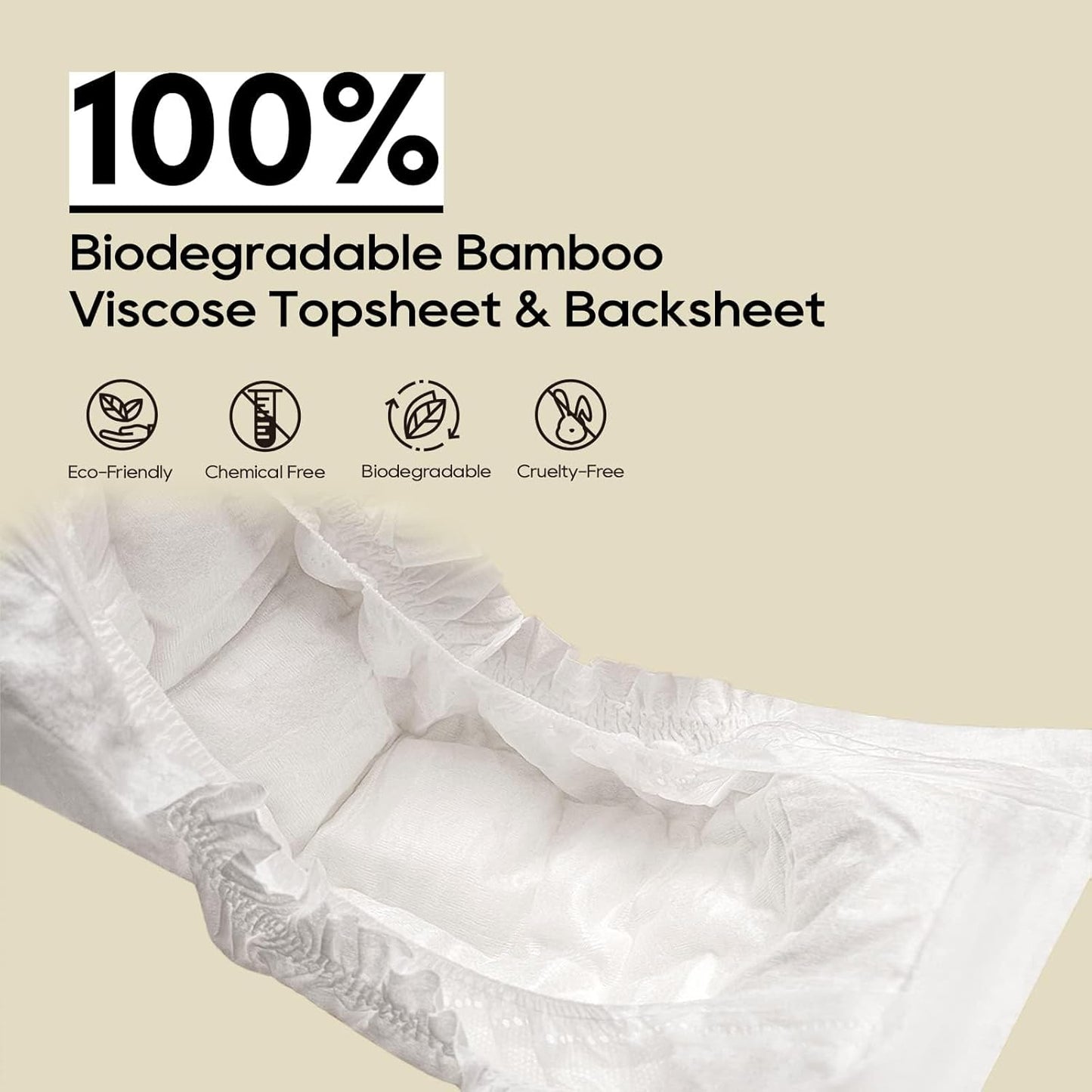 ECO BOOM Preemie Diapers, Viscose from Bamboo Diapers, Natural Soft Disposable Nappies for Infant, Size 0 Suitable for up to 7 lbs (Newborn - 80 Count)