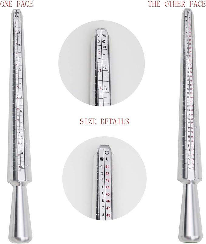 NIUPIKA Ring Sizer Measuring Tool Ring Mandrel Ring Measurer Ring Sizing Kit