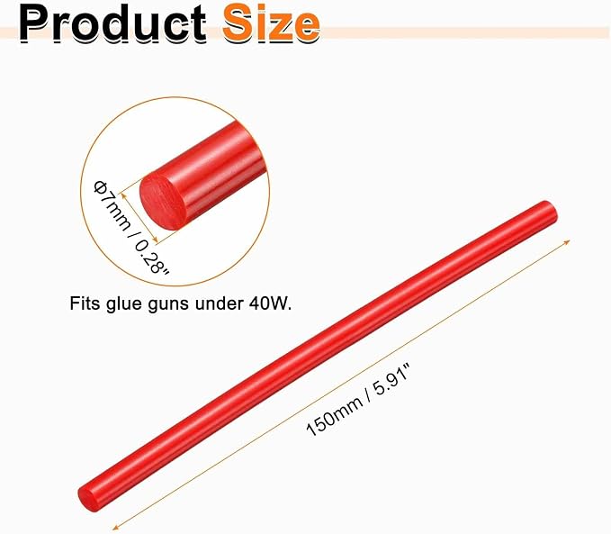 HARFINGTON 10pcs Hot Glue Sticks 0.28" Dia x 5.91" Long EVA Mini Hot Melt