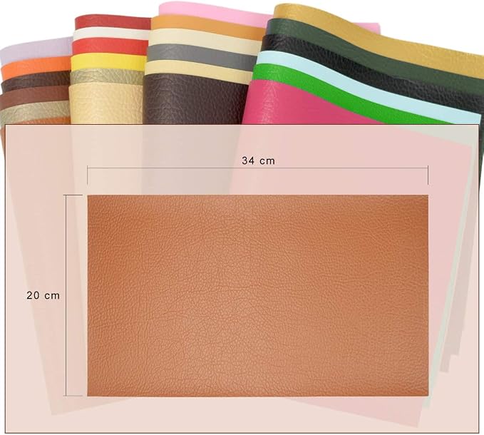 ZIIYAN 24 Pieces 8"x13.4" Colored Faux PU Leather Sheets Upholstery Crafts