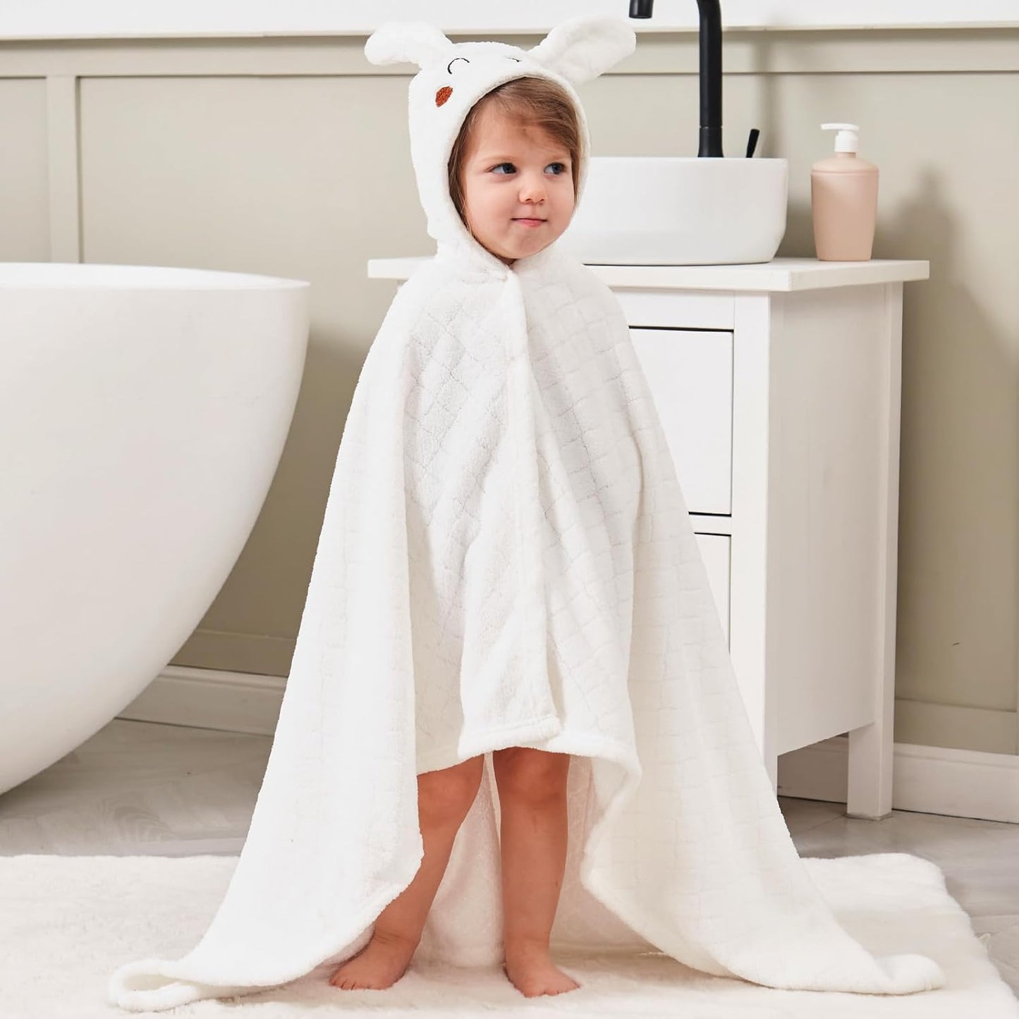 Toddler Bath Towel Hooded Kids Towels Baby Bath Towels for Boy Girl 0-5 Year, 2-Pack Thick Absorbent Toddler Towels with Hood Kids Bath Towel, Large 50''x32'' Baby Hooded Towel for Kids