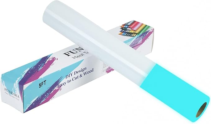 FUNKAKA Glow in The Dark Heat Transfer Vinyl Roll, Glow in The Dark HTV Vinyl
