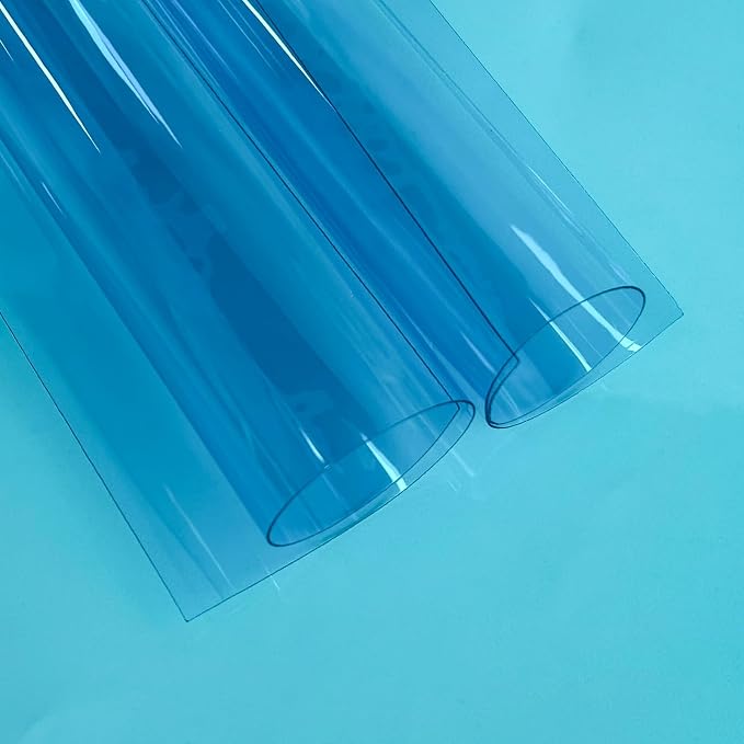 Transparent PVC Faux Leather Sheets, Glossy Waterproof Clear Vinyl Fabric
