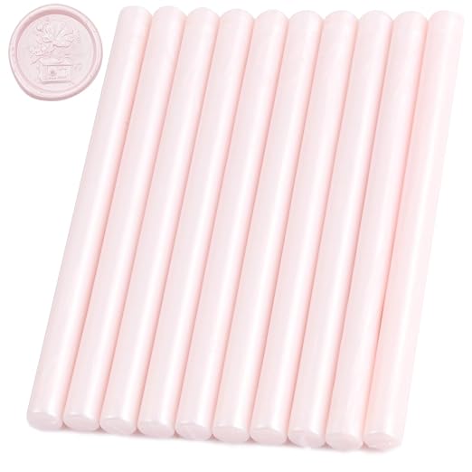Light Pink Sealing Wax Sticks, HOSEALING 10pcs Glue Gun Sealing Wax Sticks
