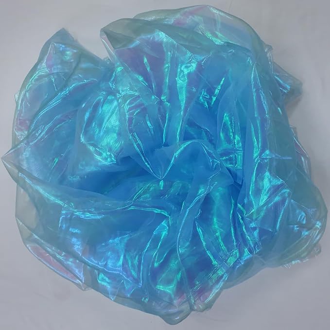 Light Blue Iridescent Organza Fabric